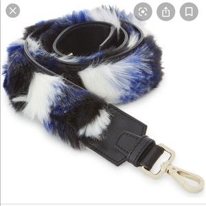 Maje- Black/White/Navy Fur Strap for Bag
